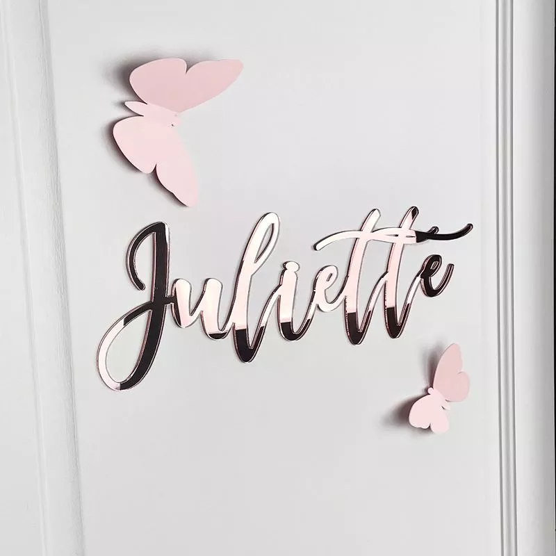 Prénom personnalisé mural / porte chambre - Rose gold Prénom personnalisé mural / porte chambre - Rose gold