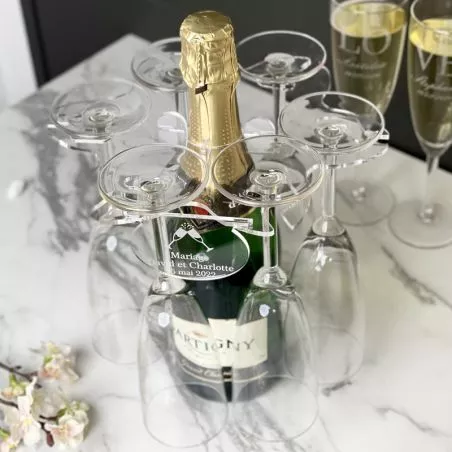 Support pour 6 flûtes champagne pour Bouteille champagne Support pour 6 flûtes champagne pour Bouteille champagne