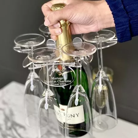 Support pour 6 flûtes champagne pour Bouteille Support pour 6 flûtes champagne pour Bouteille