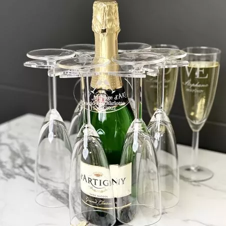 Support pour 6 flûtes champagne pour Bouteille Support pour 6 flûtes champagne pour Bouteille