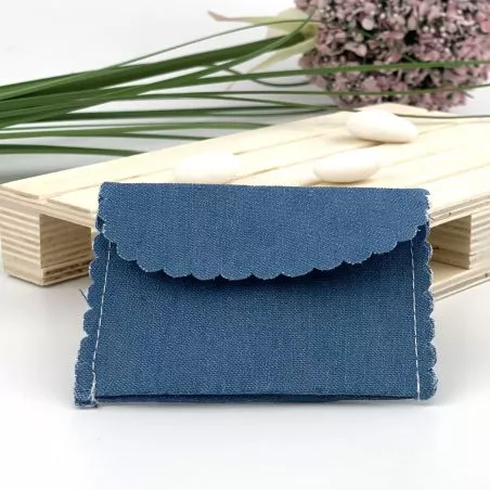 Pochette à dragées blue jean clair lot de 4 Pochette à dragées blue jean clair lot de 4