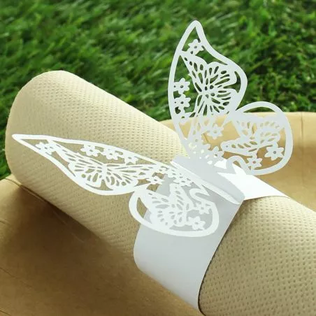 Ronde de serviette - Papillon marque place (6piéces) Ronde de serviette - Papillon marque place (6piéces)