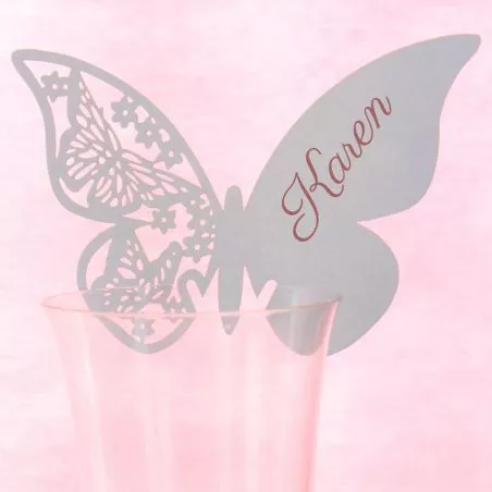 Papillon marque place pour Verre (6piéces) Papillon marque place pour Verre (6piéces)