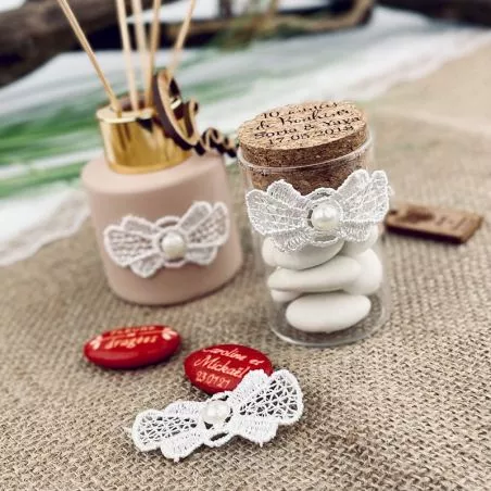 Nœud vintage en dentelle perlé (12 pièces) Nœud vintage en dentelle perlé (12 pièces)