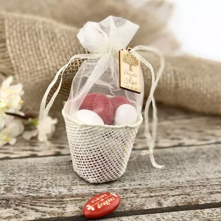 Panier Bourse tissé bicolor (lot de 12) - Cream Panier Bourse tissé bicolor (lot de 12) - Cream