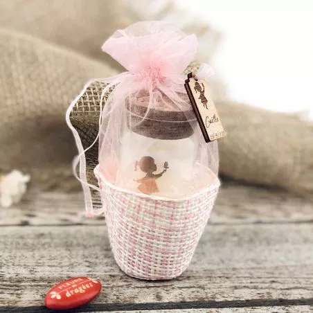 Panier Bourse tissé bicolor (lot de 12) - Rose Panier Bourse tissé bicolor (lot de 12) - Rose