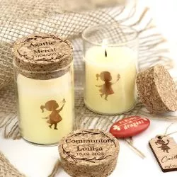 Eprouvette bapteme fille - Bougie parfumée
