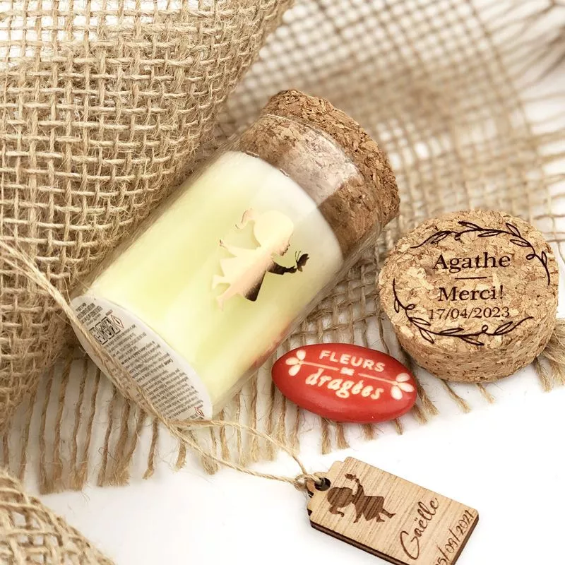 Bougie Eprouvette bapteme communion fille - Parfumée Bougie Eprouvette bapteme communion fille - Parfumée