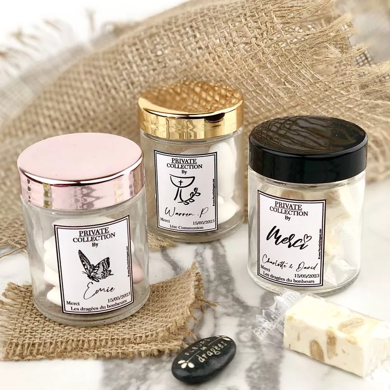 12 Pot apothicaire Transparent 80ml Personnalisée - Déstockage 12 Pot apothicaire Transparent 80ml Personnalisée - Déstockage