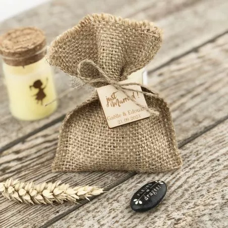 Bourse à dragées mariage en jute (5pcs) Bourse à dragées mariage en jute (5pcs)