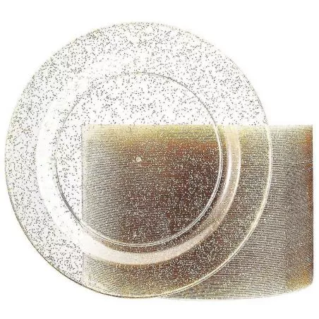 Assiettes réutilisables Pailletées or (lot de 10) Assiettes réutilisables Pailletées or (lot de 10)