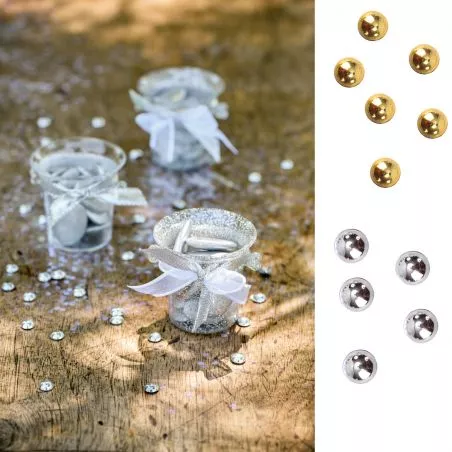Perles de pluie déco de table or/argent