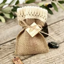 Bourse dragées JUTE BOHO (5pcs) - Déstockage