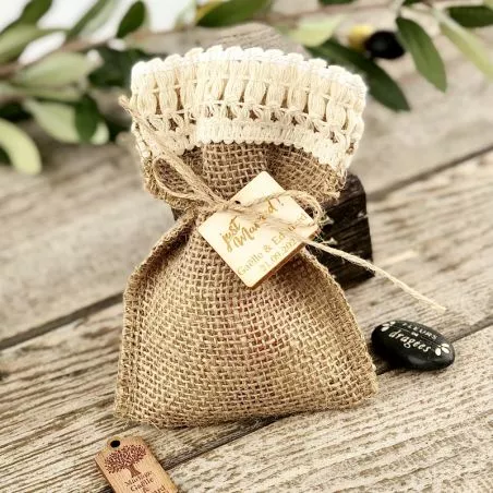 Bourse dragées JUTE BOHO (5pcs) - Déstockage Bourse dragées JUTE BOHO (5pcs) - Déstockage