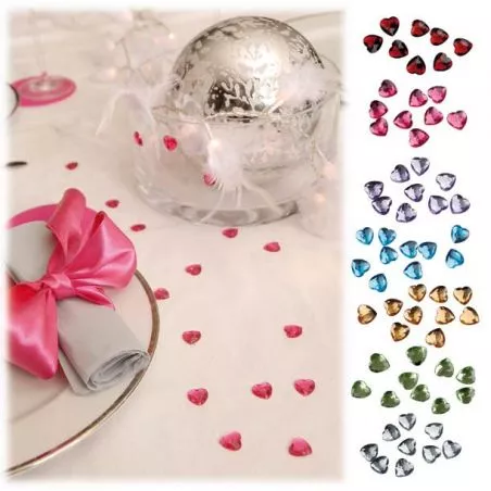 Confettis coeurs strass x50 Confettis coeurs strass x50