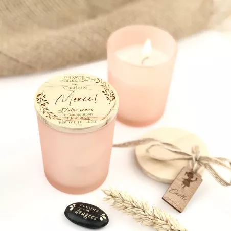 Bougies personnalisée Luxe couvercle bois "C.Privé"- Blush Bougies personnalisée Luxe couvercle bois "C.Privé"- Blush