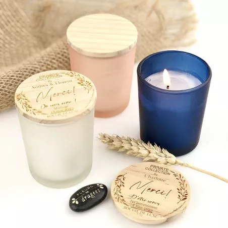 Bougies couvercle Bois effet Givré - Blush Bougies couvercle Bois effet Givré - Blush
