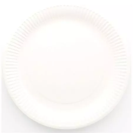 Assiette jetable Ø23cm Ronde (lot 10) - Blanc Assiette jetable Ø23cm Ronde (lot 10) - Blanc