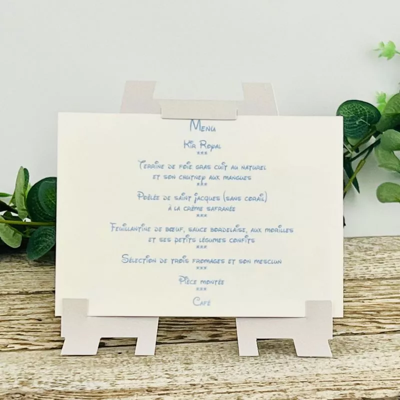 Menu chevalet gris irisé x10 Menu chevalet gris irisé x10