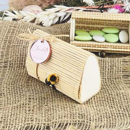Boite bambou sac vintage ivoire Boite bambou sac vintage ivoire