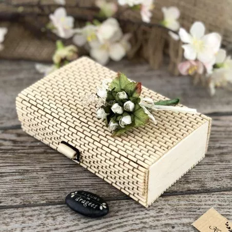 Boite dragées rectangulaire Bambou 12x7cm- Cream Boite dragées rectangulaire Bambou 12x7cm- Cream