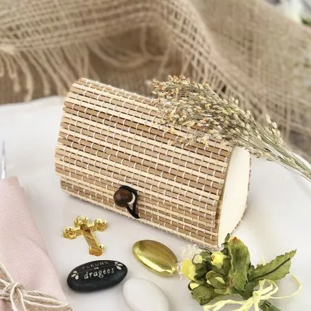 Boite bambou sac vintage naturel/Ivoire Boite bambou sac vintage naturel/Ivoire