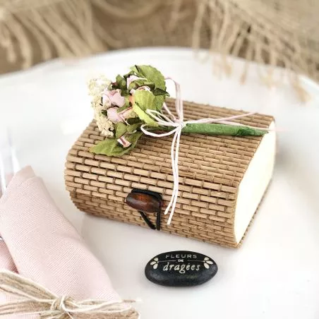 Boite bambou coffre - Naturel Ambré Boite bambou coffre - Naturel Ambré