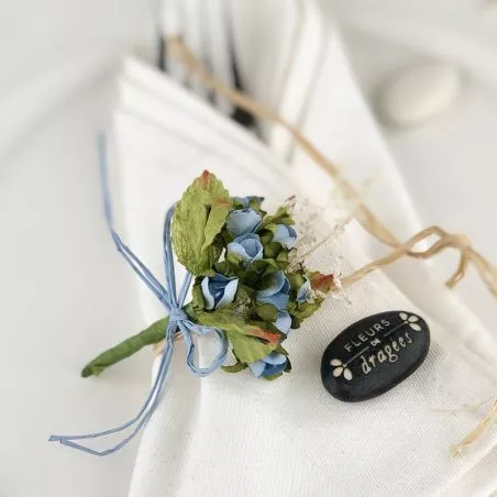 (lot 10) Mini bouquet déco Rose gipsy - Bleu (lot 10) Mini bouquet déco Rose gipsy - Bleu