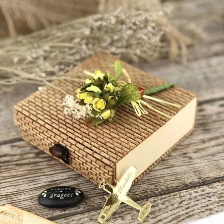 (lot 10) Mini bouquet déco Rose gipsy - Jaune (lot 10) Mini bouquet déco Rose gipsy - Jaune