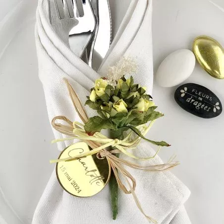 (lot 10) Mini bouquet déco Rose gipsy - Jaune (lot 10) Mini bouquet déco Rose gipsy - Jaune
