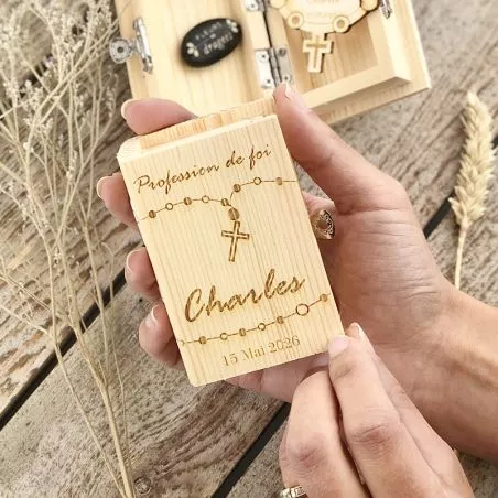 Boite dragées livre Chapelet Personnalisé Boite dragées livre Chapelet Personnalisé