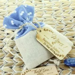 Etiquettes dragées bois Personnalisée (Lot de 18)