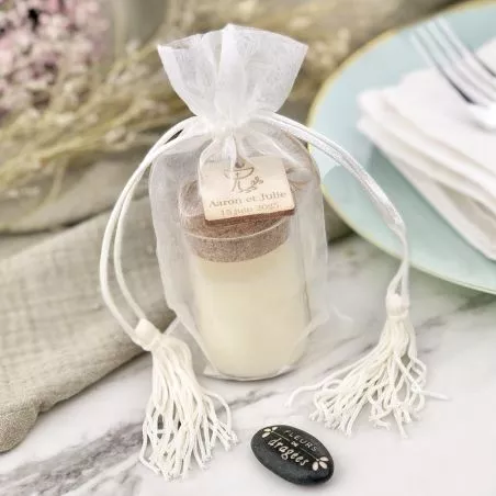 12 Sachet Organza luxe Pompon - 15cm 12 Sachet Organza luxe Pompon - 15cm