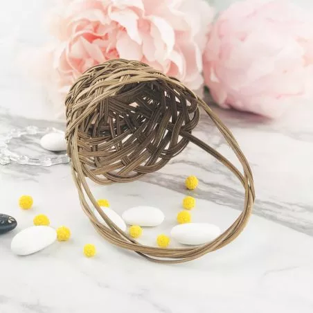 Panier dragées osier brun Panier dragées osier brun