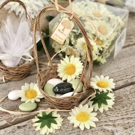 (72 pièces) Tête Marguerite jaune en Tissu - DIY (72 pièces) Tête Marguerite jaune en Tissu - DIY