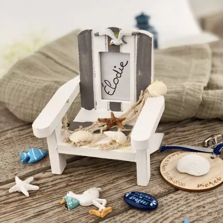Chaise de plage thème marin - Cadeau d'invité Chaise de plage thème marin - Cadeau d'invité