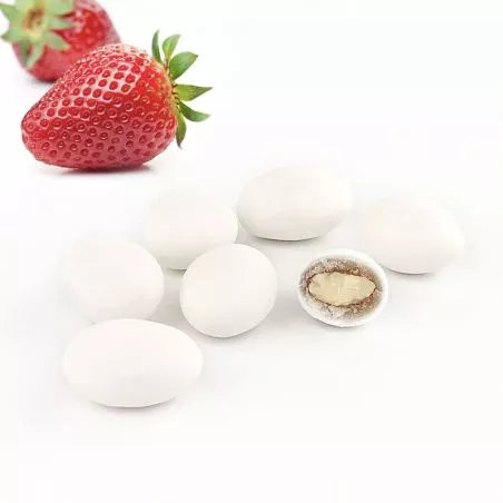 Dragées Tendre Blanche saveur Fraise 1kg Dragées Tendre Blanche saveur Fraise 1kg