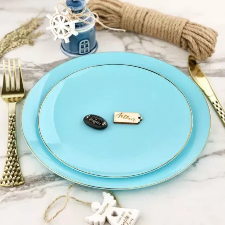 Lot 16 Assiettes réutilisables Gourmet Turquoise Lot 16 Assiettes réutilisables Gourmet Turquoise