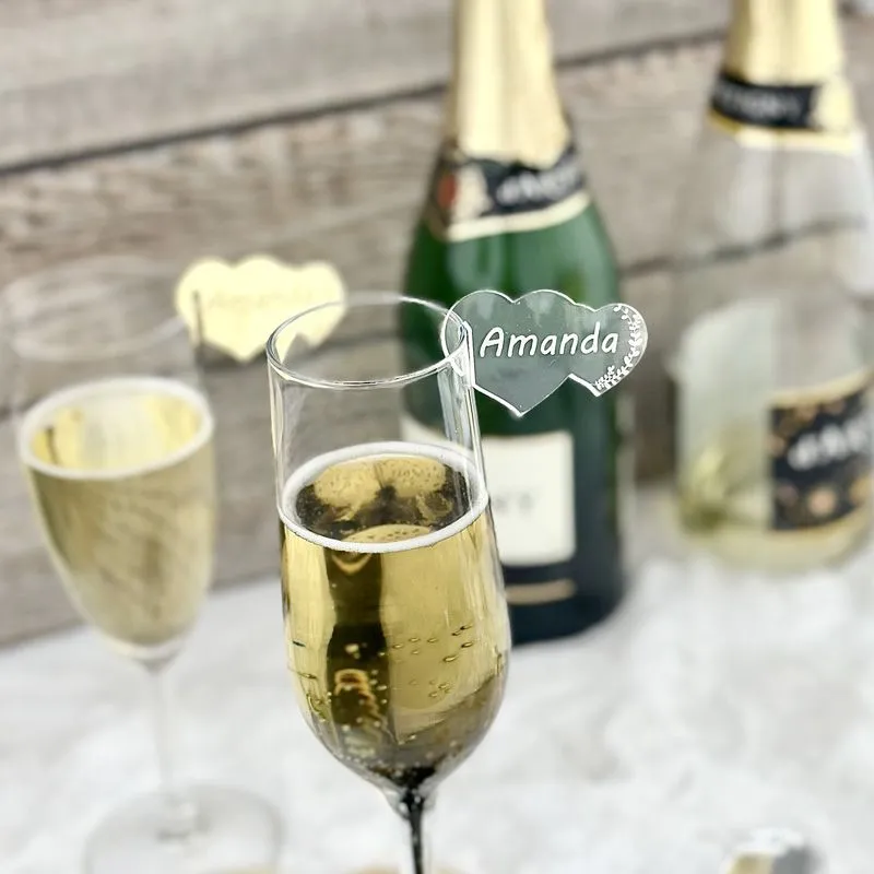 Marque Verre personnalisé Champêtre - Cœur Marque Verre personnalisé Champêtre - Cœur